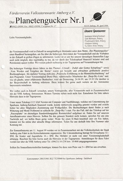 Ausgabe1 "Der Planetengucker"