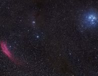Gegend im Sternbild Stier und Perseus (Plejaden und NGC1499)